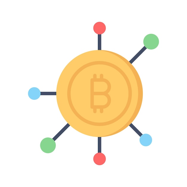 Disegno vettoriale di monete criptovalute icona bitcoin in stile moderno