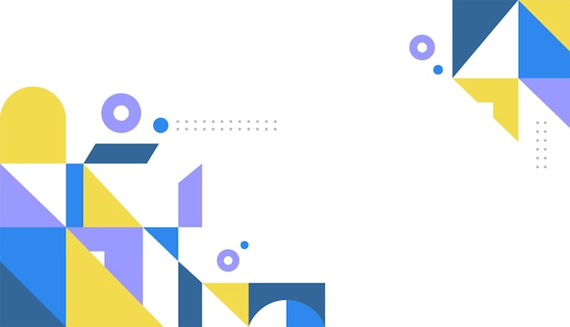 Disegno vettoriale di sfondo geometrico blu e giallo