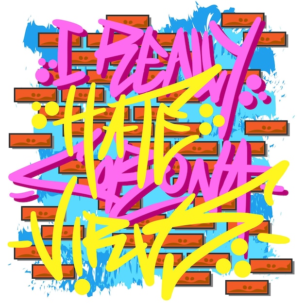 Disegno vettoriale di tag graffiti di citazioni e critiche