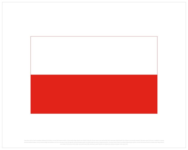 Disegno vettoriale di una bandiera nazionale della Polonia su uno sfondo bianco Disegno della Giornata della Polonia Bandiera nazionale