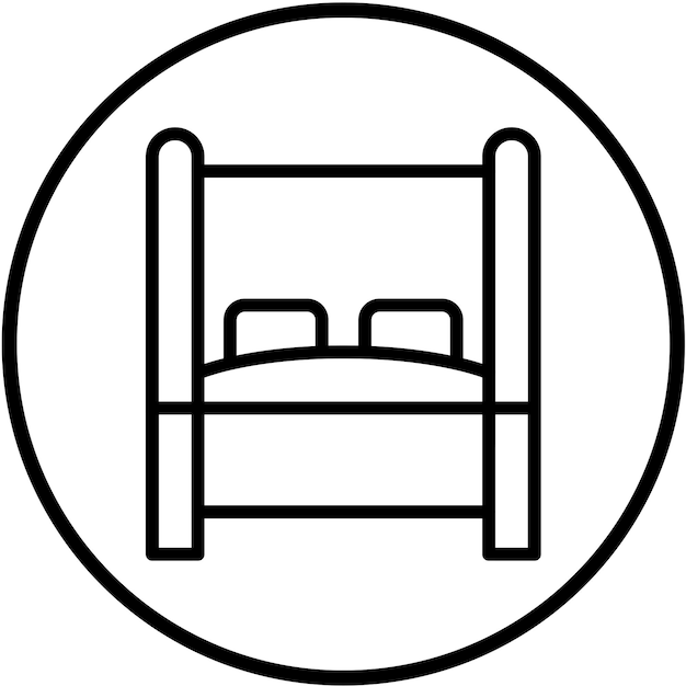 Disegno vettoriale FourPoster Bedding Icon Style