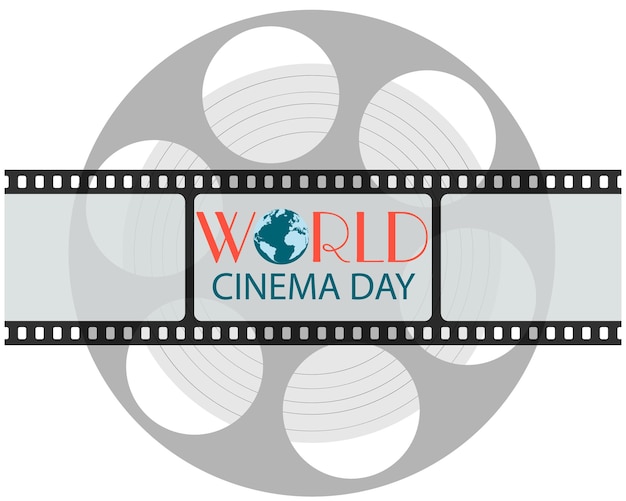 Disegno vettoriale in stile piatto per la giornata mondiale del cinema 28 dicembre