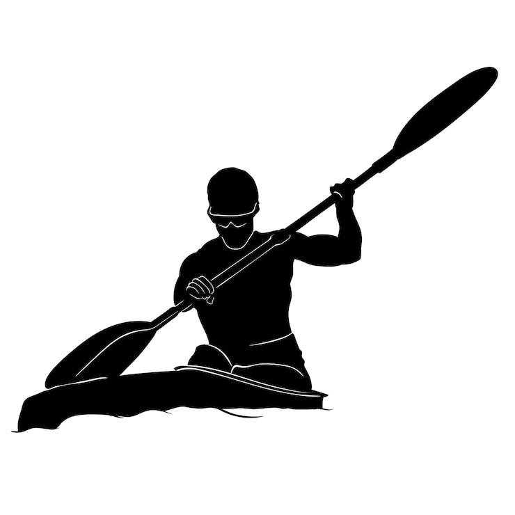 Vettore disegno vettoriale silhouette canoa