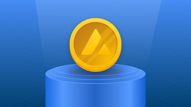 Display di monete in criptovaluta d'oro con podio