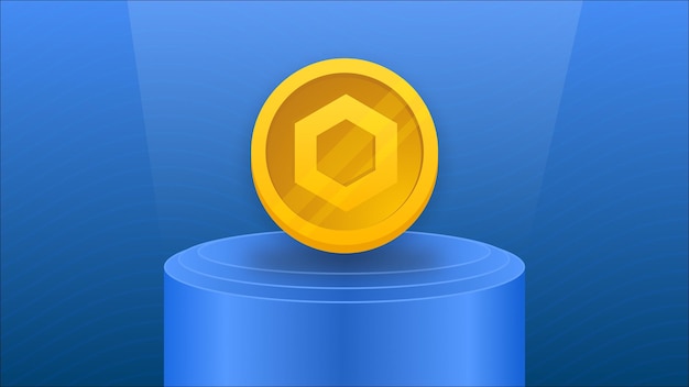 Display di monete in criptovaluta d'oro con podio
