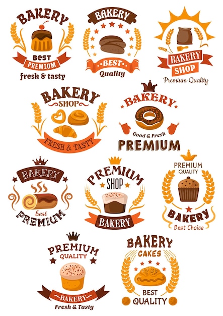 Distintivi o emblemi di panetteria e pasticceria