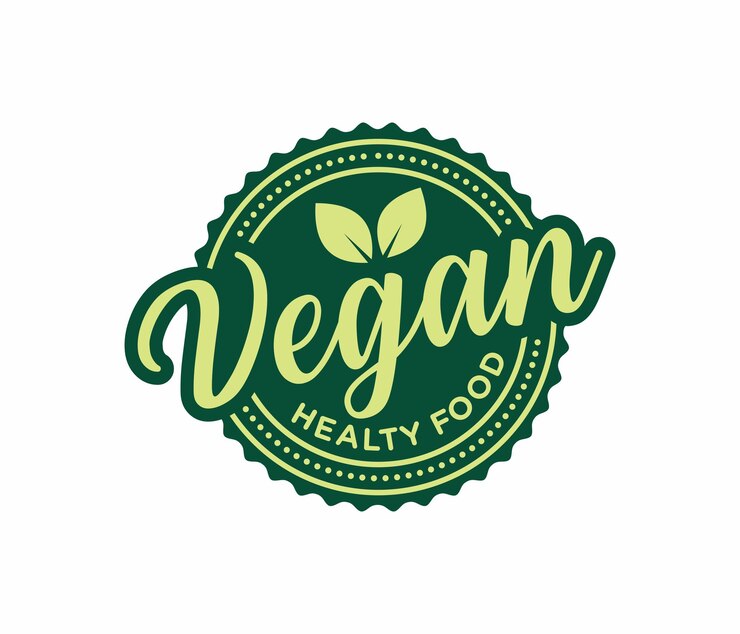 Vettore distintivo adesivo dell'etichetta del prodotto alimentare sano vegano vector