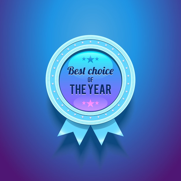 Distintivo blu lucido con scelta dell'anno.