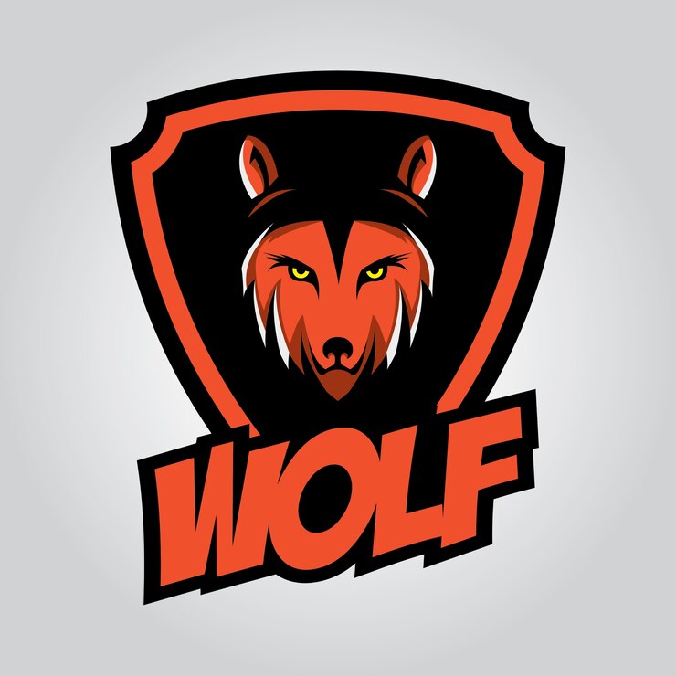 Vettore distintivo design wolf
