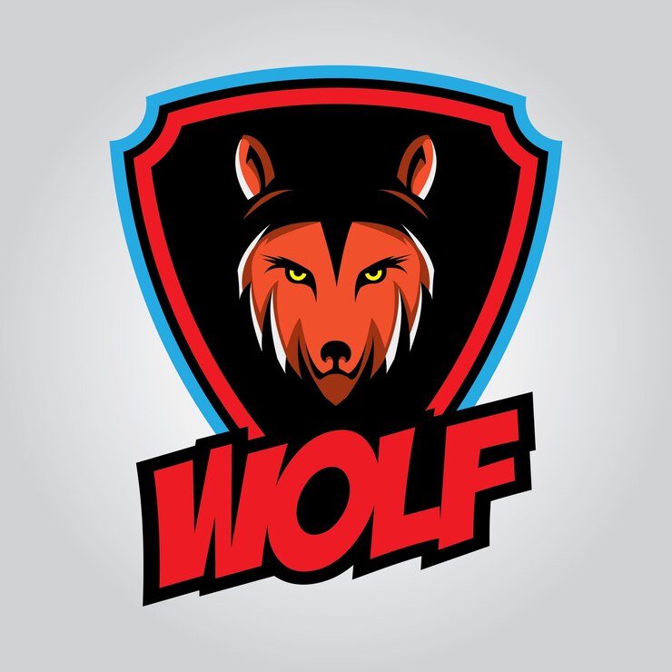 Vettore distintivo design wolf