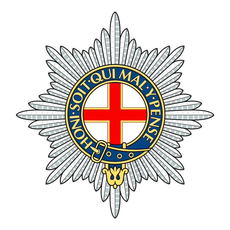 Vettore distintivo reggimentale vettoriale delle guardie coldstream