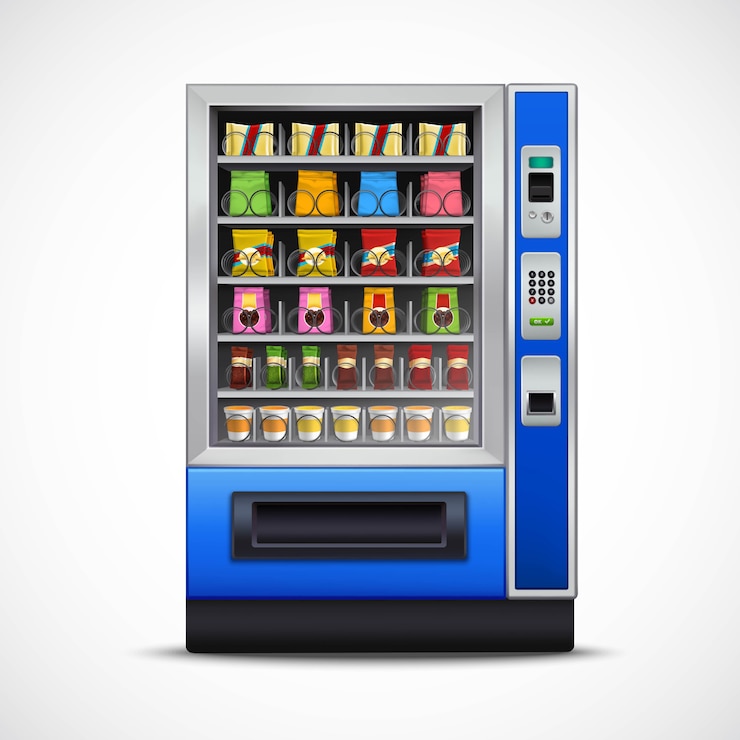 Vettore distributore automatico di spuntini realistico