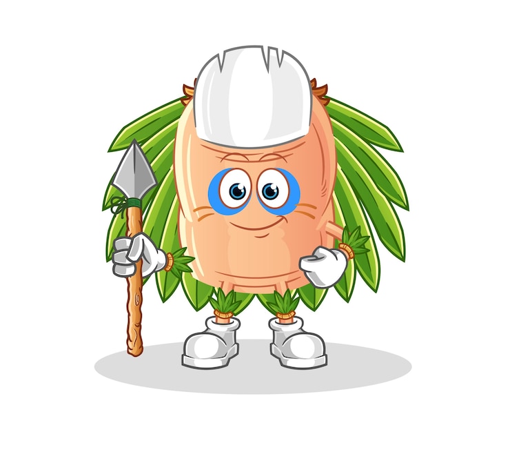 Vettore dito tribale uomo mascotte cartone animato vectorxa