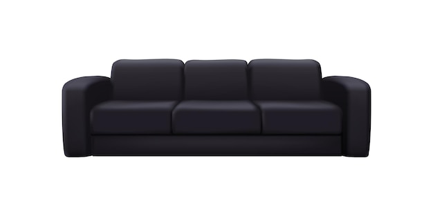 Divano moderno su sfondo bianco isolato Mobili eleganti per l'arredamento d'interno contemporaneo