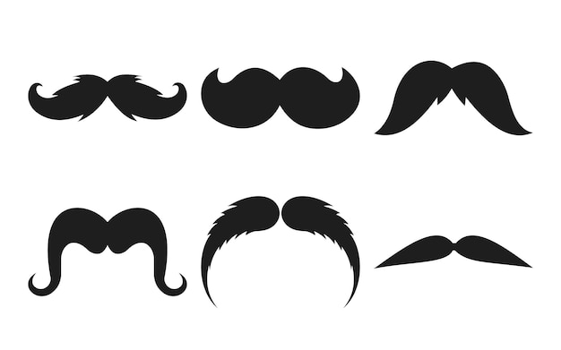Diverse silhouette di baffi