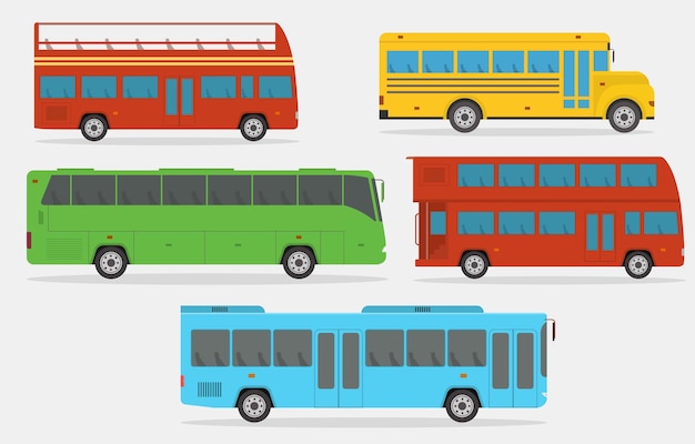 diversi autobus confezionano l'autobus turistico a due piani della scuola cittadina