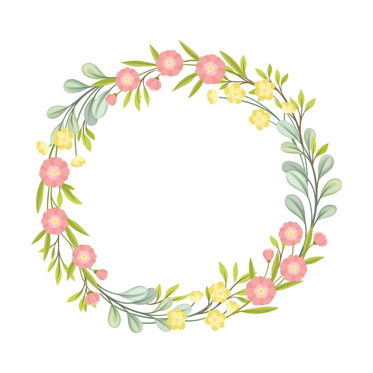 Vettore diversi fiori selvatici contorti in un cerchio illustrazione vettoriale della fiamma