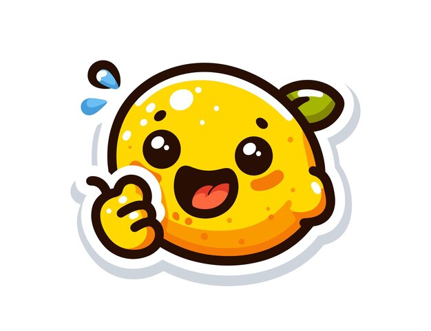 divertenti emoji al limone che mostrano il design dell'adesivo a mano