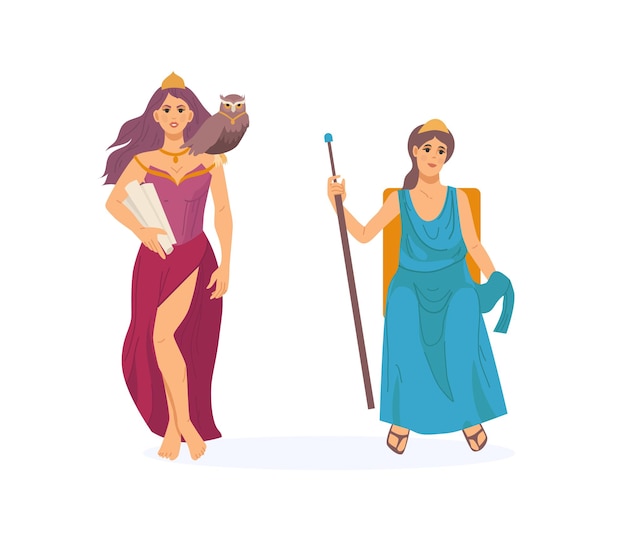 Divinità femminili dell'antica Grecia Atena ed Era