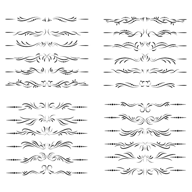 Divisori di moda. Sottolineati e separatori di testo.