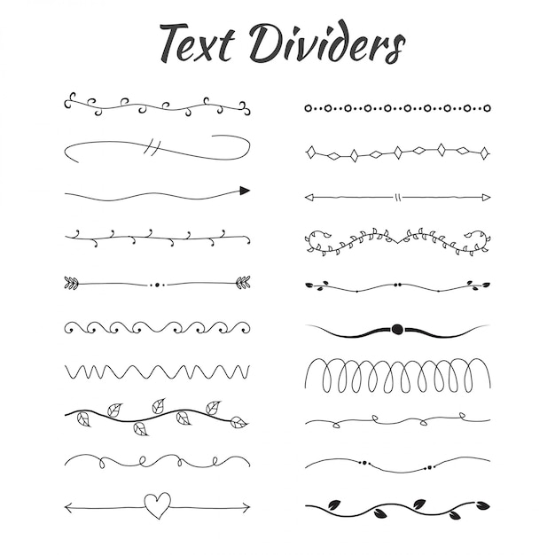 Divisori di testo disegnati a mano