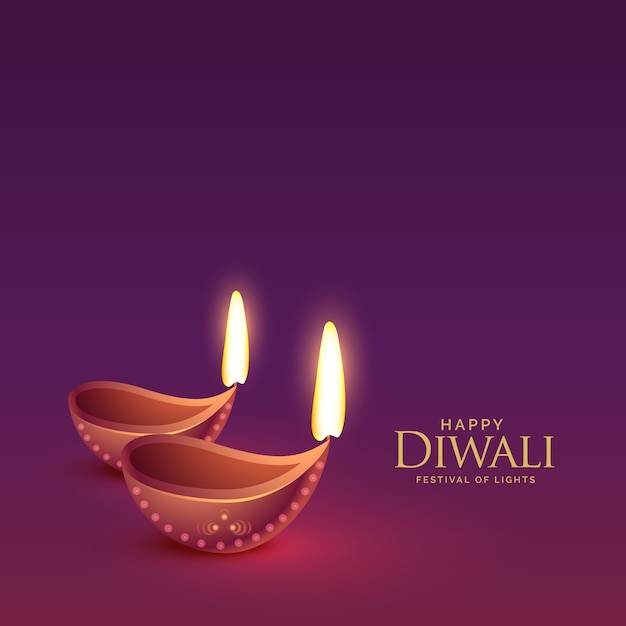 diwali diya su priorità bassa viola per il saluto del festival