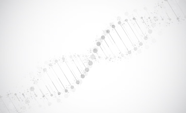 Vettore dna scienza medica genetica biotecnologia chimica biologia concetto di innovazione tecnologica e background nanotecnologico