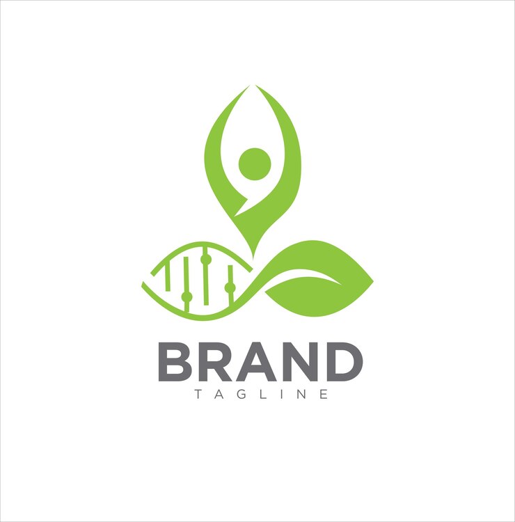 DNA Yoga Leaf Logo Nature Wellness Icon Vector Stock