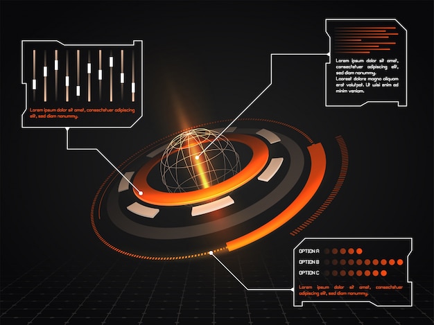 Document radar futurstic linea di visualizzazione