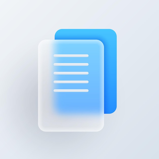 Documenti e file moderna icona glassmorphism