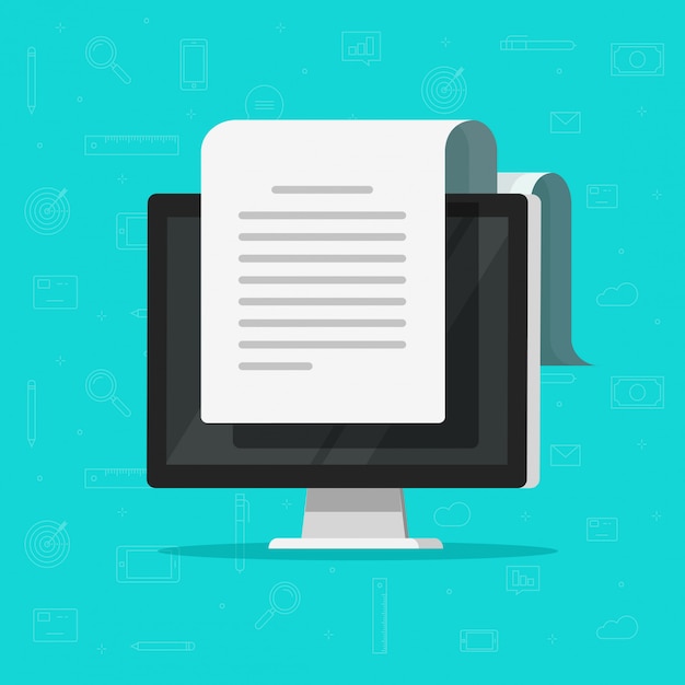 Documento elettronico online su computer