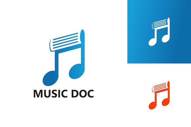 Documento musicale Logo Template Design Vector, Emblem, Design Concept, Creative Symbol, Icon