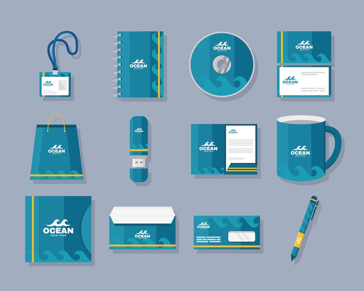 Vettore dodici icone di brand identity