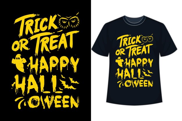Dolcetto o scherzetto, t-shirt tipografica Happy Halloween Horror.