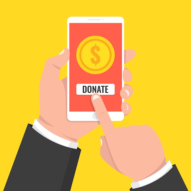 Dona il telefono concept online con monete d'oro