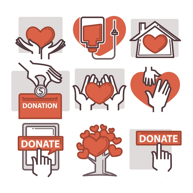 Donazione e icone di volontariato