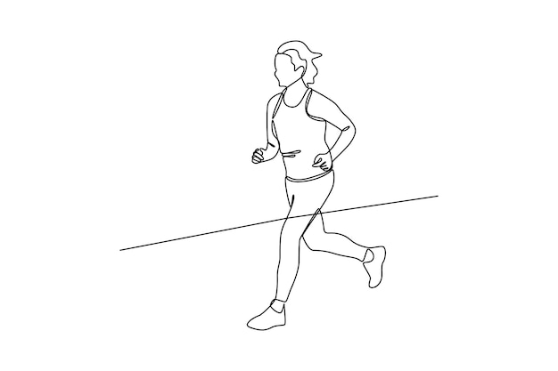 donna a dieta con attività di corsa concetto sportivo di corsa minimalista