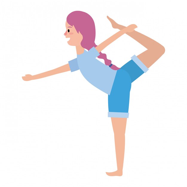 Donna adatta che pratica yoga