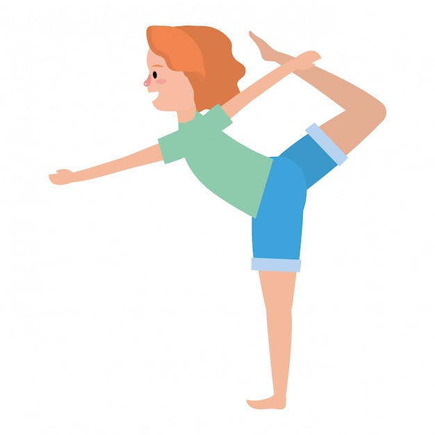 Donna adatta che pratica yoga