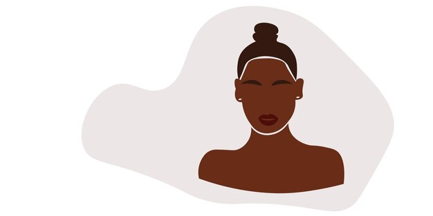 Donna africana astratta nel vettore di stile di arte di linea elegante