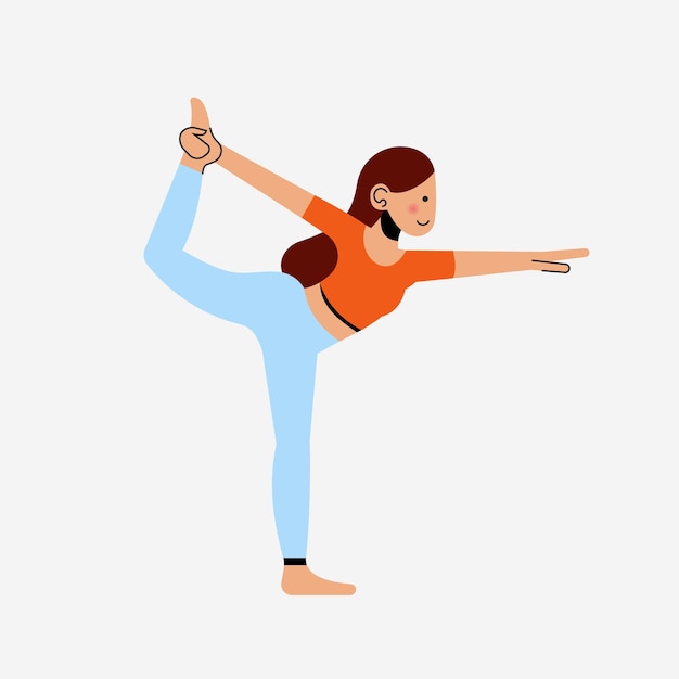 Donna che fa l'illustrazione vettoriale dello yoga