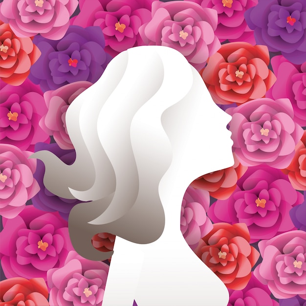 Donna con decorazione di rose per evento di celebrazione