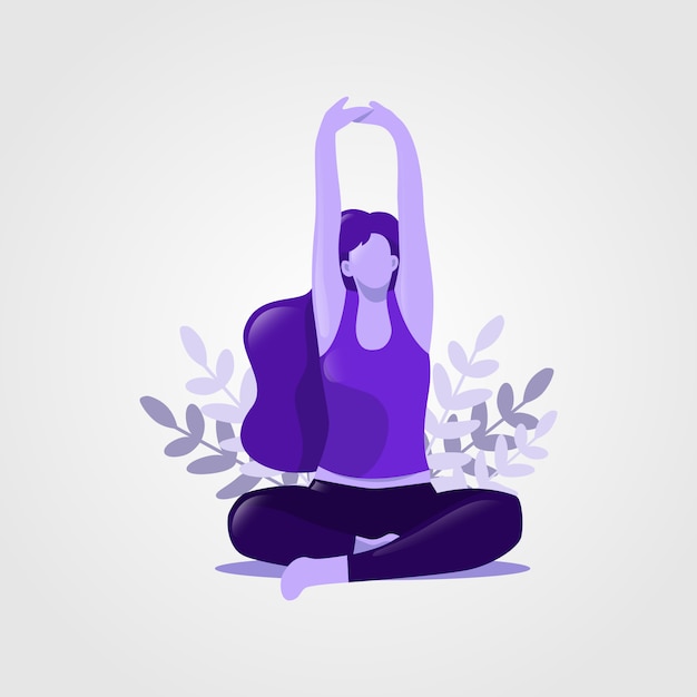 Donna con posa yoga