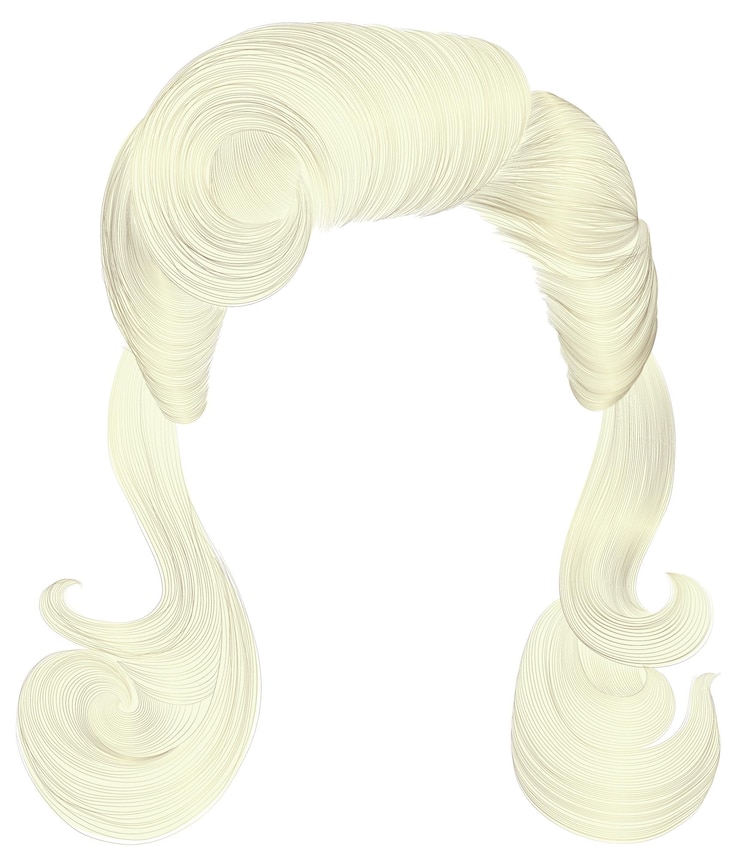 Vettore donna dai capelli lunghi e ricci colori biondi stile retro bellezza moda realistica 3d