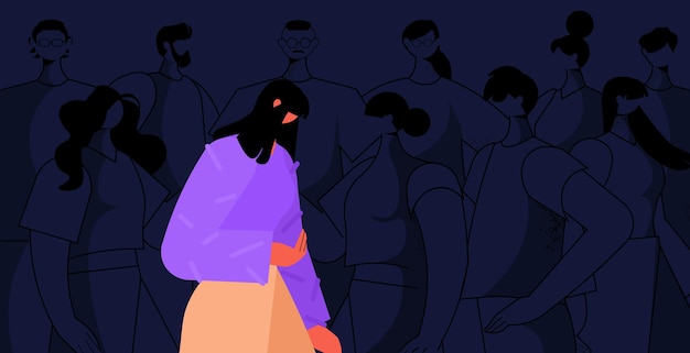 Donna depressa stanca che piange ragazza infelice che si sente disperata malattia mentale concetto di depressione