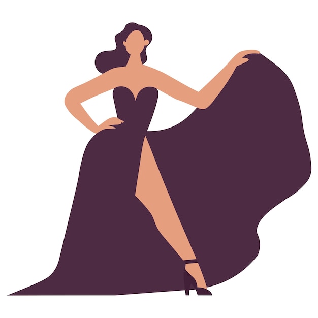 Donna elegante in abito nero