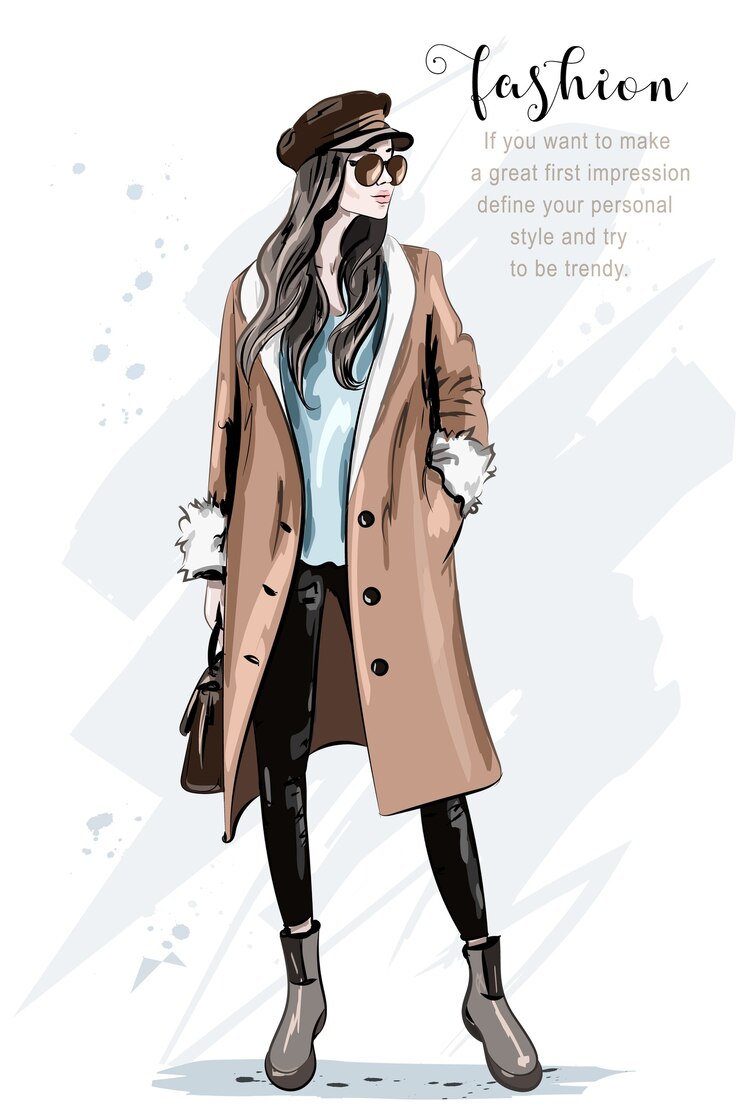 Vettore donna in posa per la copertina di moda