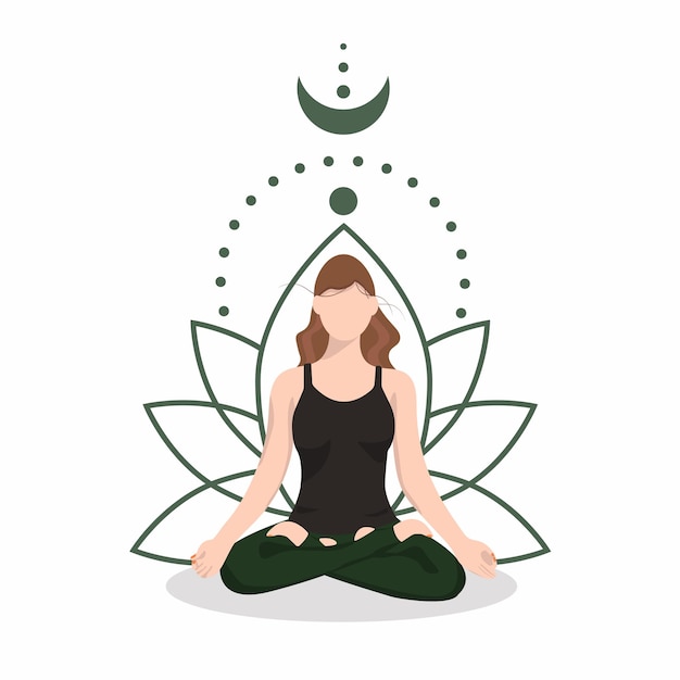Donna in una postura comoda per la meditazione Posizione del loto