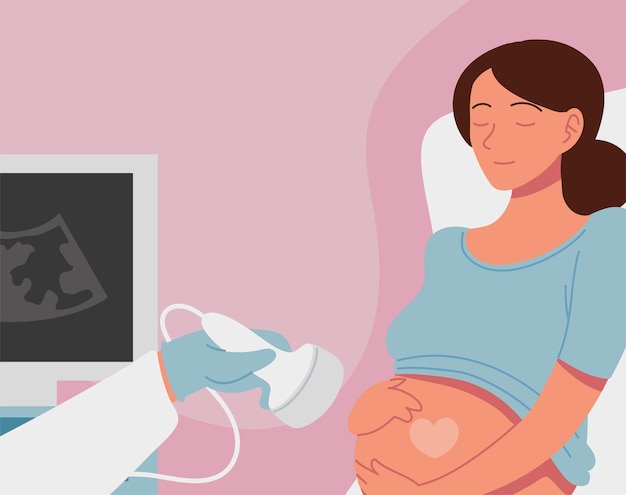 Donna incinta sulla scansione ad ultrasuoni