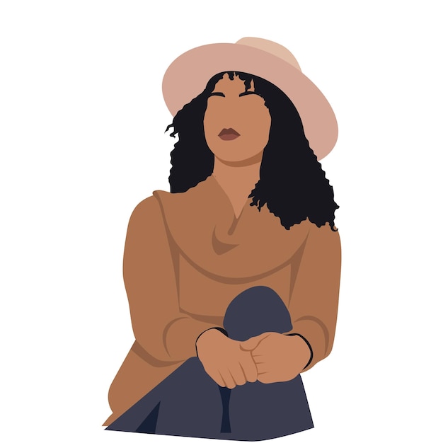 donna nera afroamericana posa di bellezza